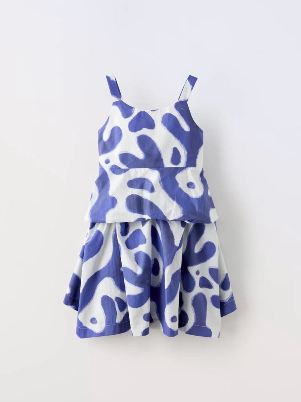 Zara White and Blue Printed Dress (Girls)